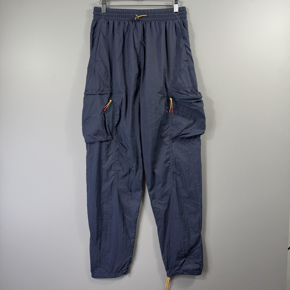 Outdoor Voices Track Pants Womens Medium Blue Nylon Cargo Elastic Waist Pockets